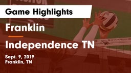 Franklin  vs Independence TN Game Highlights - Sept. 9, 2019