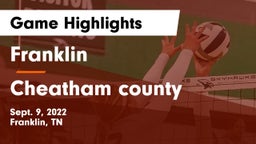 Franklin  vs Cheatham county Game Highlights - Sept. 9, 2022