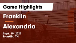 Franklin  vs Alexandria  Game Highlights - Sept. 10, 2023