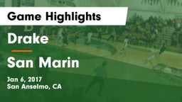 Drake  vs San Marin Game Highlights - Jan 6, 2017
