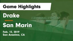 Drake  vs San Marin  Game Highlights - Feb. 12, 2019