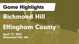 Richmond Hill  vs Effingham County  Game Highlights - April 19, 2022