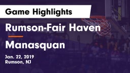 Rumson-Fair Haven  vs Manasquan  Game Highlights - Jan. 22, 2019