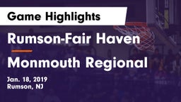 Rumson-Fair Haven  vs Monmouth Regional  Game Highlights - Jan. 18, 2019