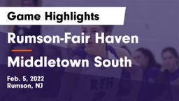 Rumson-Fair Haven  vs Middletown South  Game Highlights - Feb. 5, 2022