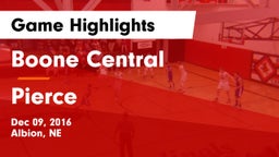 Boone Central  vs Pierce  Game Highlights - Dec 09, 2016