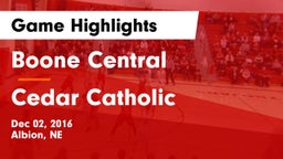 Boone Central  vs Cedar Catholic  Game Highlights - Dec 02, 2016