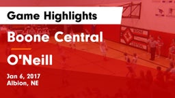 Boone Central  vs O'Neill  Game Highlights - Jan 6, 2017