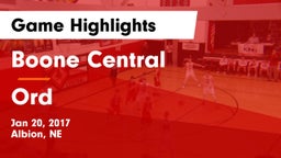 Boone Central  vs Ord  Game Highlights - Jan 20, 2017