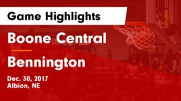 Boone Central  vs Bennington  Game Highlights - Dec. 30, 2017