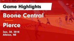 Boone Central  vs Pierce Game Highlights - Jan. 30, 2018