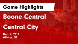 Boone Central  vs Central City  Game Highlights - Dec. 6, 2018