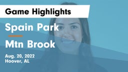 Spain Park  vs Mtn Brook Game Highlights - Aug. 20, 2022