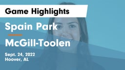 Spain Park  vs McGill-Toolen Game Highlights - Sept. 24, 2022