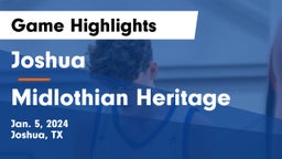 Joshua  vs Midlothian Heritage  Game Highlights - Jan. 5, 2024