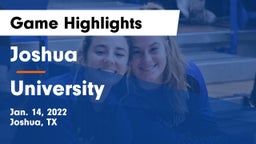 Joshua  vs University  Game Highlights - Jan. 14, 2022