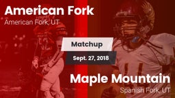 Matchup: American Fork High vs. Maple Mountain  2018