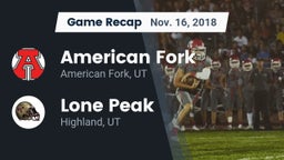Recap: American Fork  vs. Lone Peak  2018