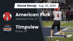 Recap: American Fork  vs. Timpview  2020