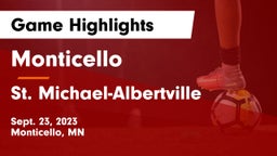 Monticello  vs St. Michael-Albertville  Game Highlights - Sept. 23, 2023