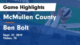McMullen County  vs Ben Bolt  Game Highlights - Sept. 27, 2019