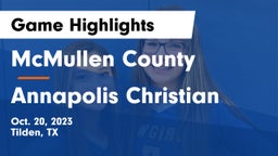 McMullen County  vs Annapolis Christian Game Highlights - Oct. 20, 2023