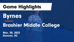 Byrnes  vs Brashier Middle College Game Highlights - Nov. 20, 2023