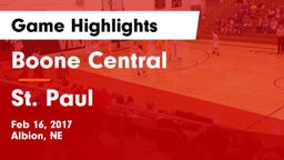 Boone Central  vs St. Paul  Game Highlights - Feb 16, 2017