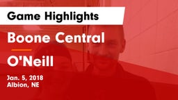 Boone Central  vs O'Neill  Game Highlights - Jan. 5, 2018
