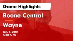 Boone Central  vs Wayne  Game Highlights - Jan. 6, 2018