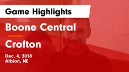 Boone Central  vs Crofton  Game Highlights - Dec. 4, 2018