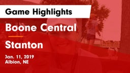 Boone Central  vs Stanton  Game Highlights - Jan. 11, 2019