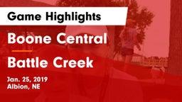 Boone Central  vs Battle Creek  Game Highlights - Jan. 25, 2019
