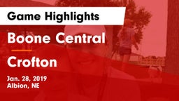 Boone Central  vs Crofton Game Highlights - Jan. 28, 2019