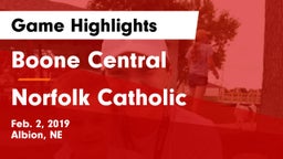 Boone Central  vs Norfolk Catholic  Game Highlights - Feb. 2, 2019