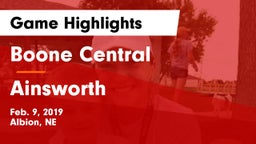 Boone Central  vs Ainsworth  Game Highlights - Feb. 9, 2019