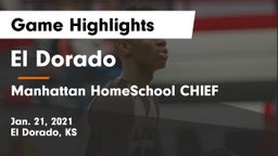 El Dorado  vs Manhattan HomeSchool CHIEF Game Highlights - Jan. 21, 2021
