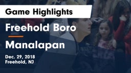 Freehold Boro  vs Manalapan  Game Highlights - Dec. 29, 2018