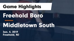 Freehold Boro  vs Middletown South  Game Highlights - Jan. 4, 2019