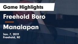 Freehold Boro  vs Manalapan  Game Highlights - Jan. 7, 2019