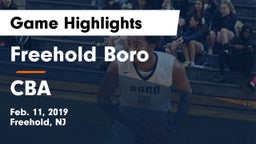 Freehold Boro  vs CBA Game Highlights - Feb. 11, 2019