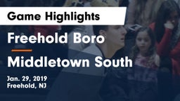 Freehold Boro  vs Middletown South Game Highlights - Jan. 29, 2019