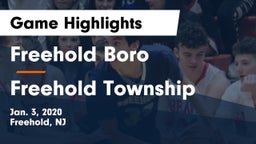 Freehold Boro  vs Freehold Township  Game Highlights - Jan. 3, 2020