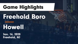 Freehold Boro  vs Howell  Game Highlights - Jan. 16, 2020