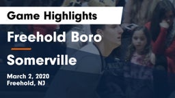 Freehold Boro  vs Somerville  Game Highlights - March 2, 2020