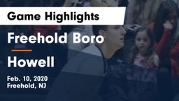 Freehold Boro  vs Howell  Game Highlights - Feb. 10, 2020