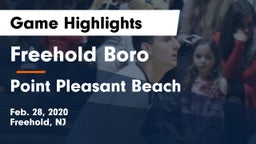 Freehold Boro  vs Point Pleasant Beach  Game Highlights - Feb. 28, 2020