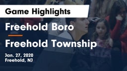 Freehold Boro  vs Freehold Township  Game Highlights - Jan. 27, 2020