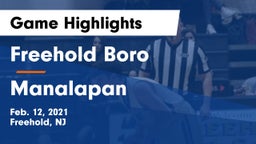Freehold Boro  vs Manalapan  Game Highlights - Feb. 12, 2021
