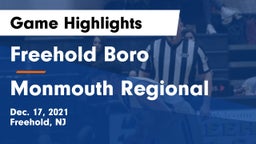 Freehold Boro  vs Monmouth Regional  Game Highlights - Dec. 17, 2021
